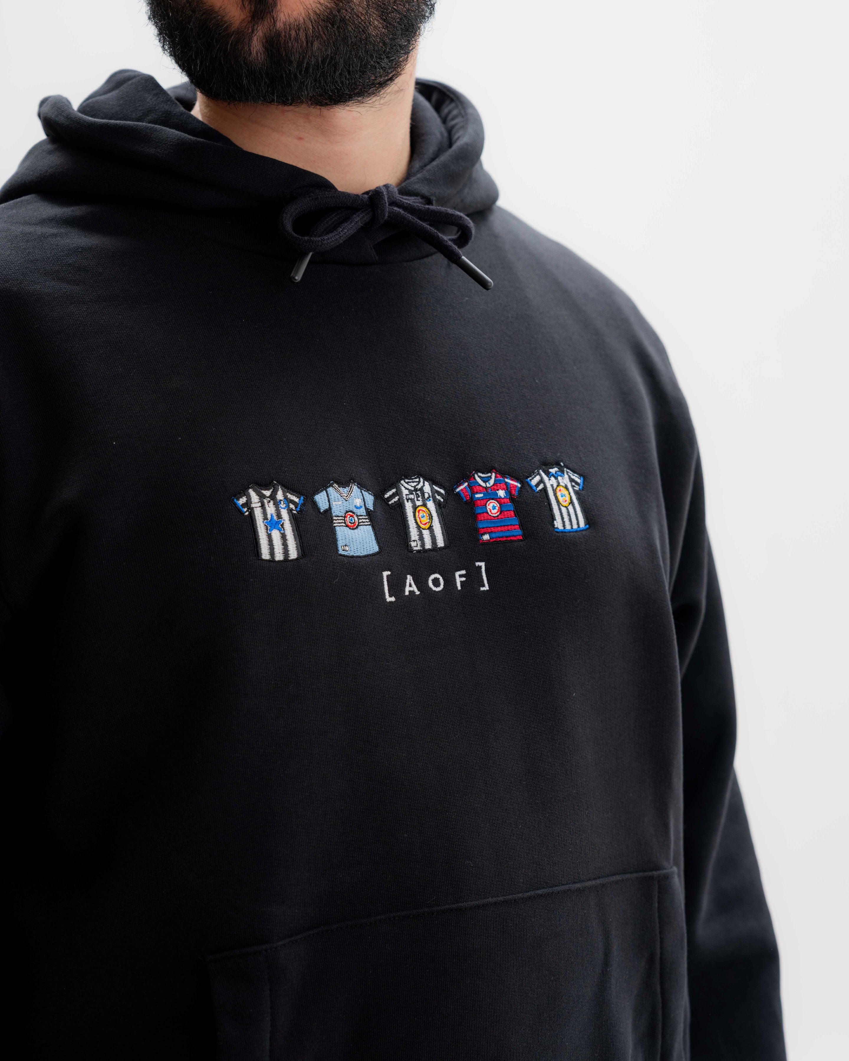 NUFC Embroidered Classics Black Hoodie