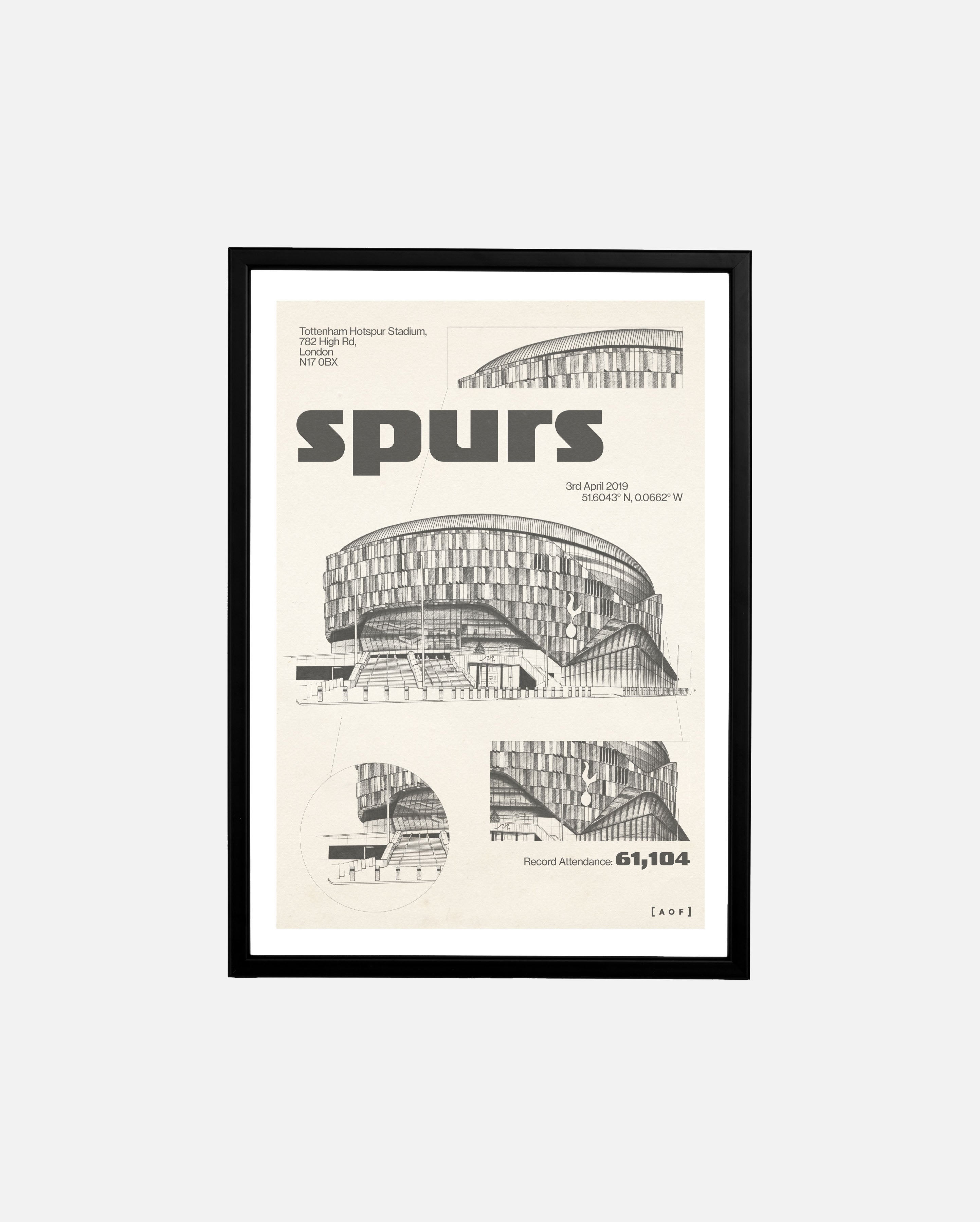 Spurs Stadium Blueprint - Print