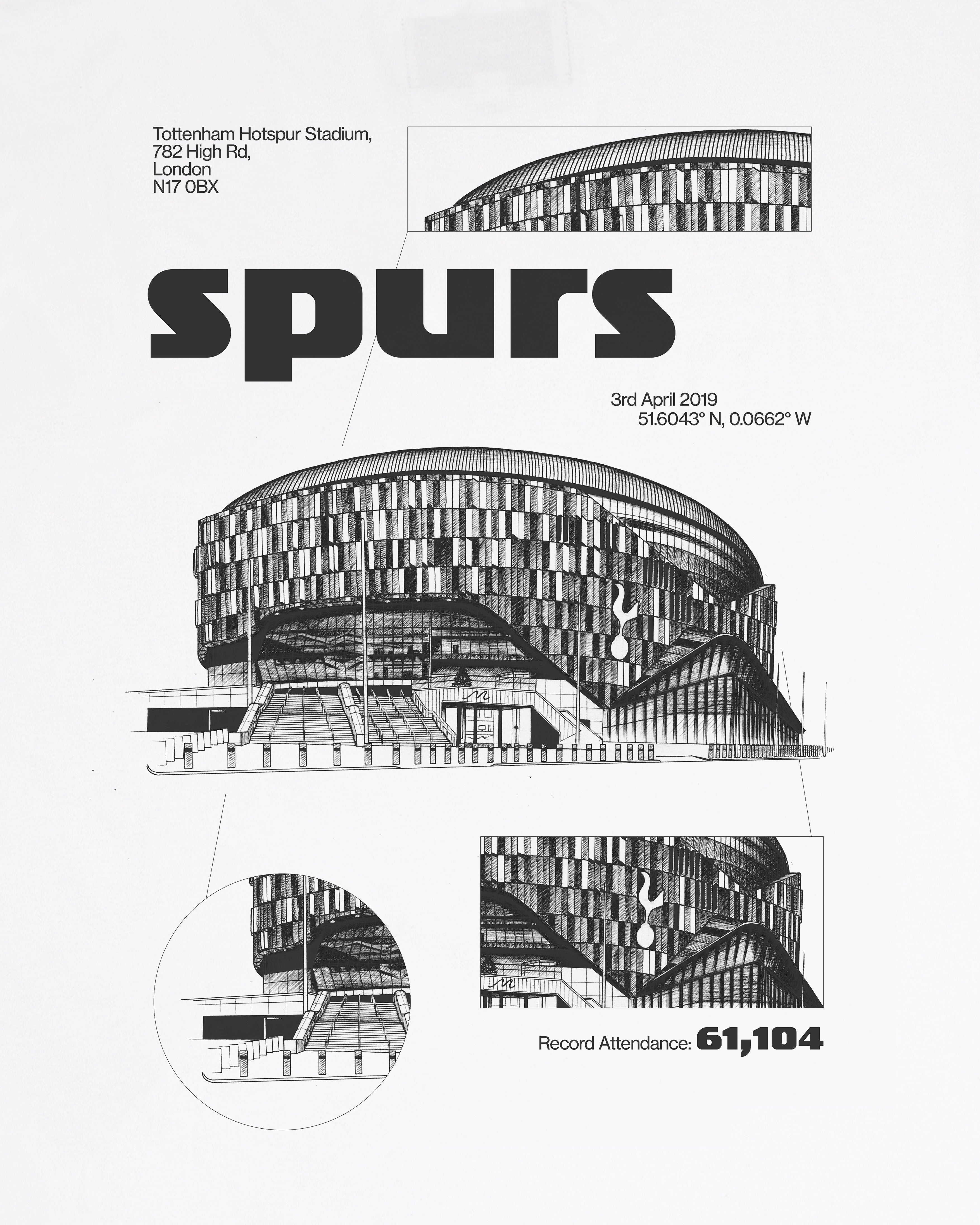 Spurs Stadium Blueprint - Tee or Sweat