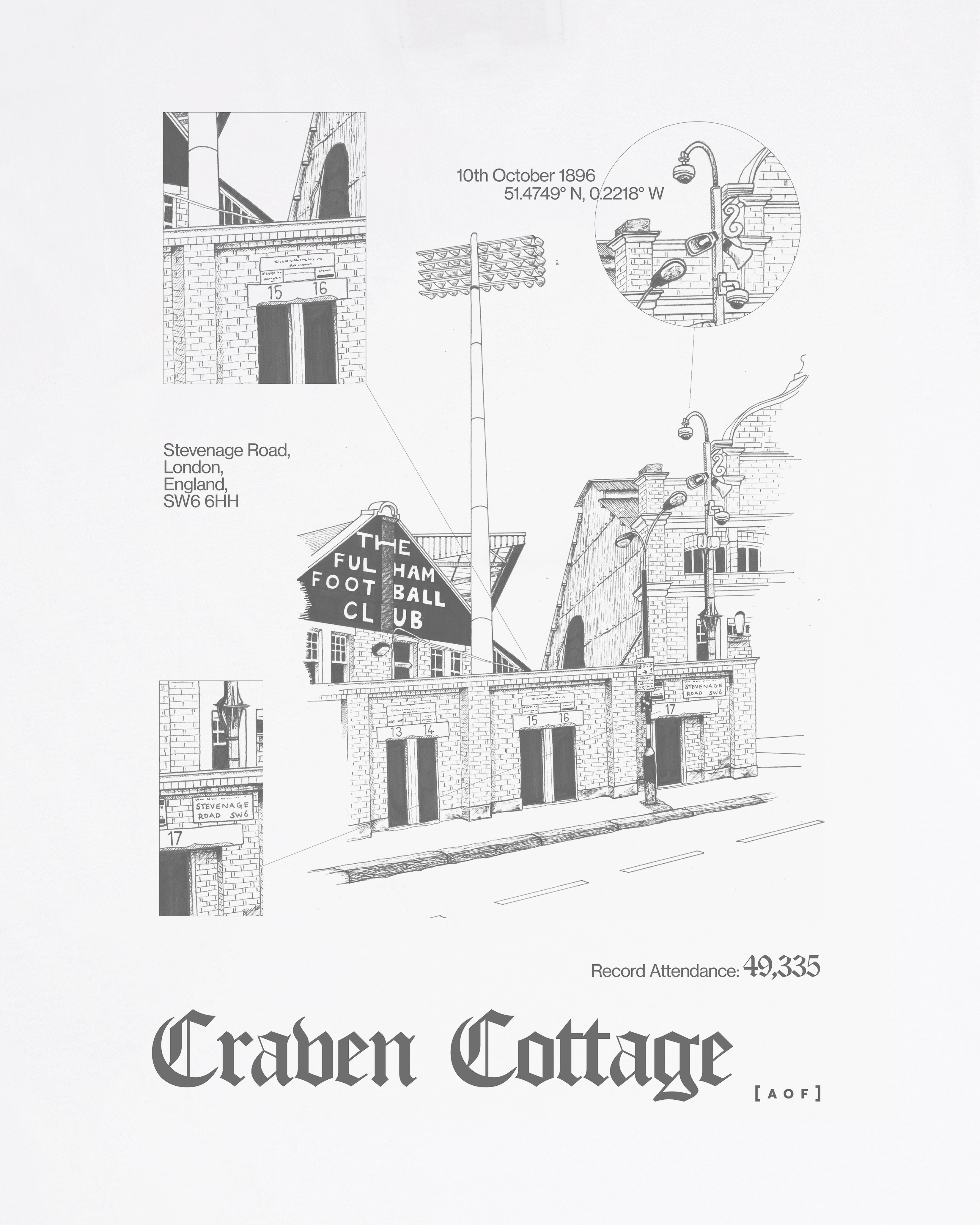 Craven Cottage Blueprint - Tee or Sweat