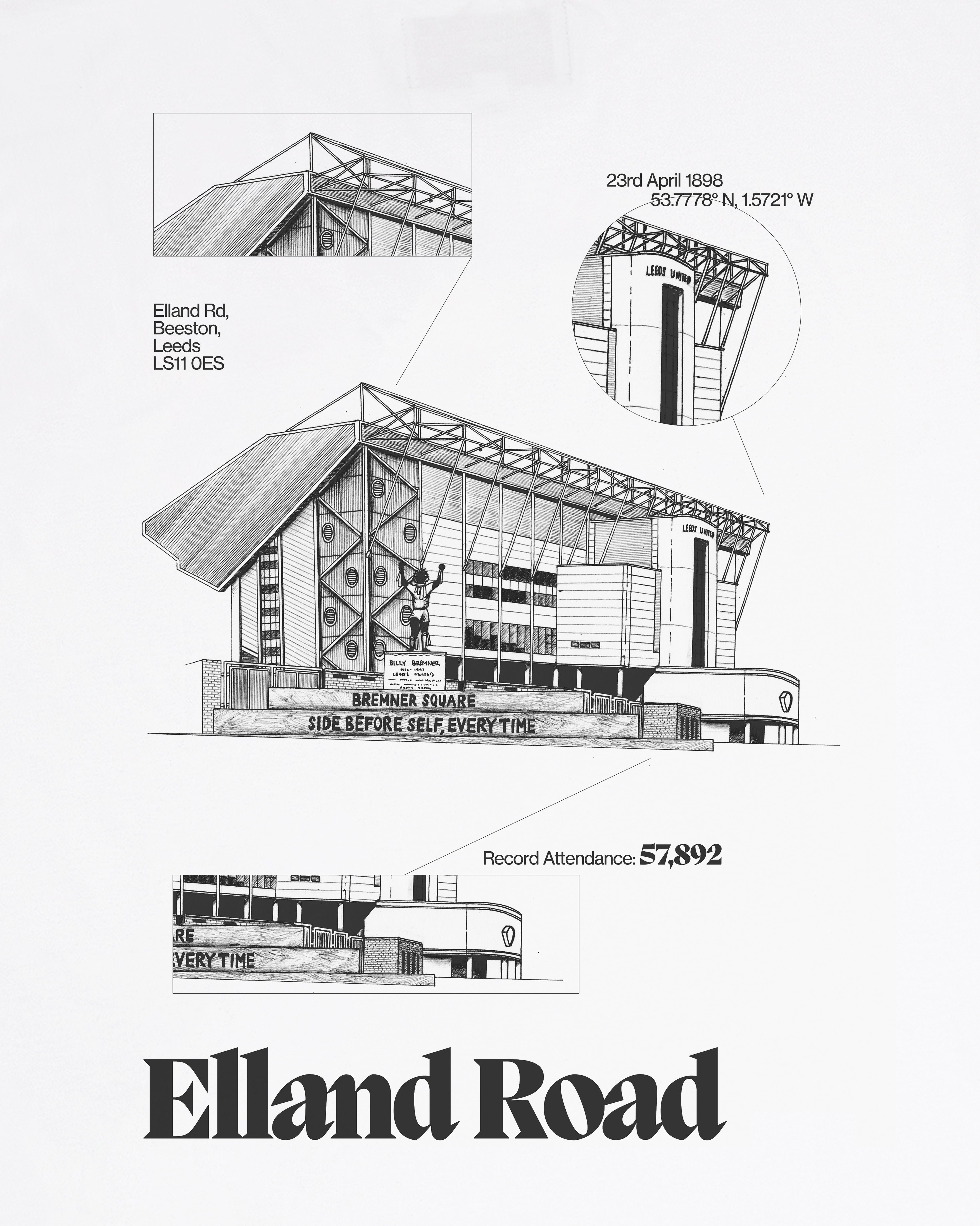 Elland Road Blueprint - Tee or Sweat